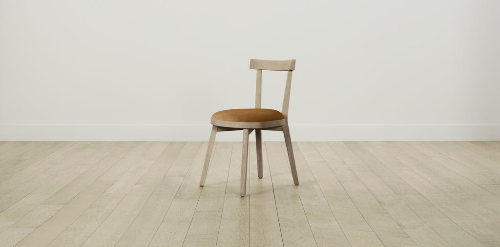 The Allen  - Nubuck Leather Saddle Dining Chair