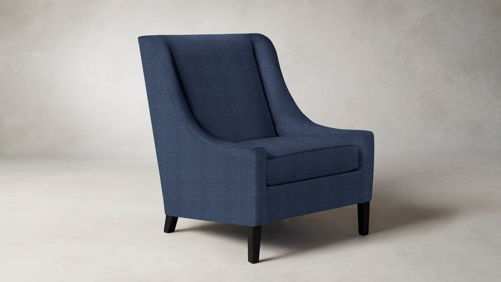 The Chrystie  - Performance Chevron Indigo Chair