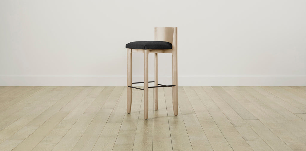 The Delancey with Brushed Brass - Italian Bouclé Storm Bar and Counter Stool