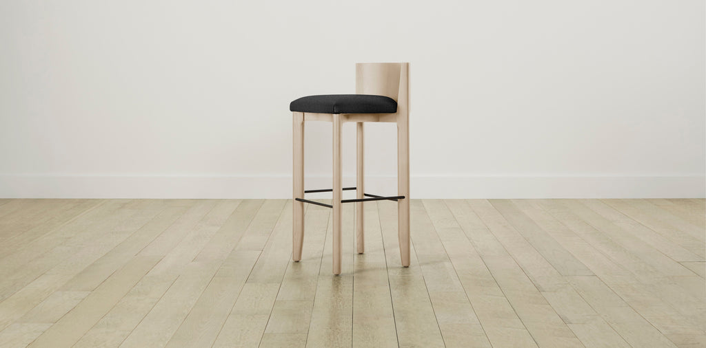 The Delancey with Brushed Nickel - Italian Bouclé Storm Bar and Counter Stool