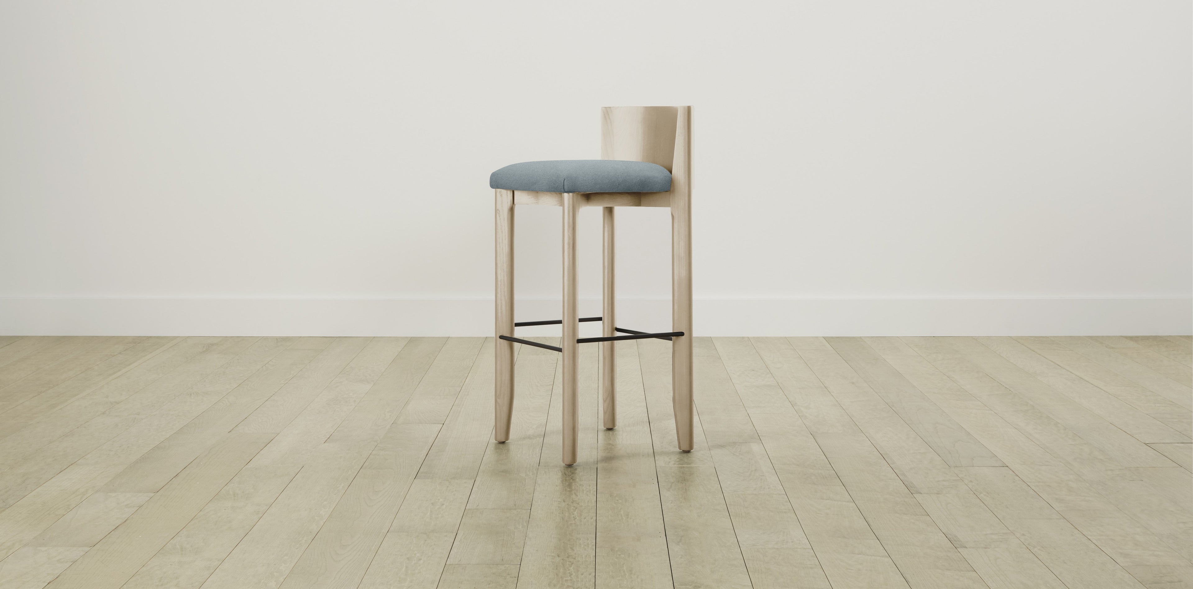 The Delancey with Onyx - Mohair Slate Blue Bar and Counter Stool
