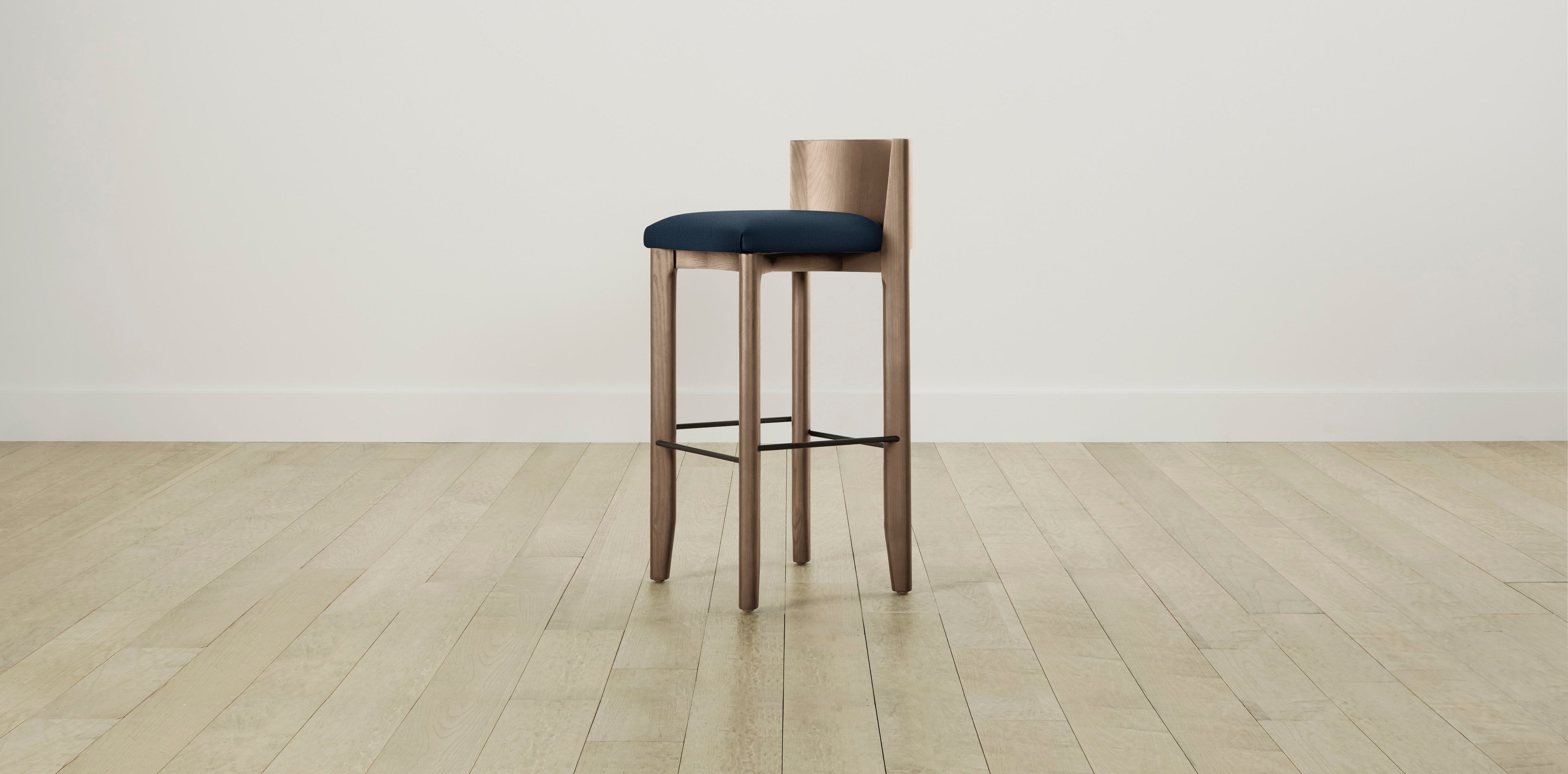The Delancey with Brushed Nickel - Performance Textured Linen Seaside Bar and Counter Stool