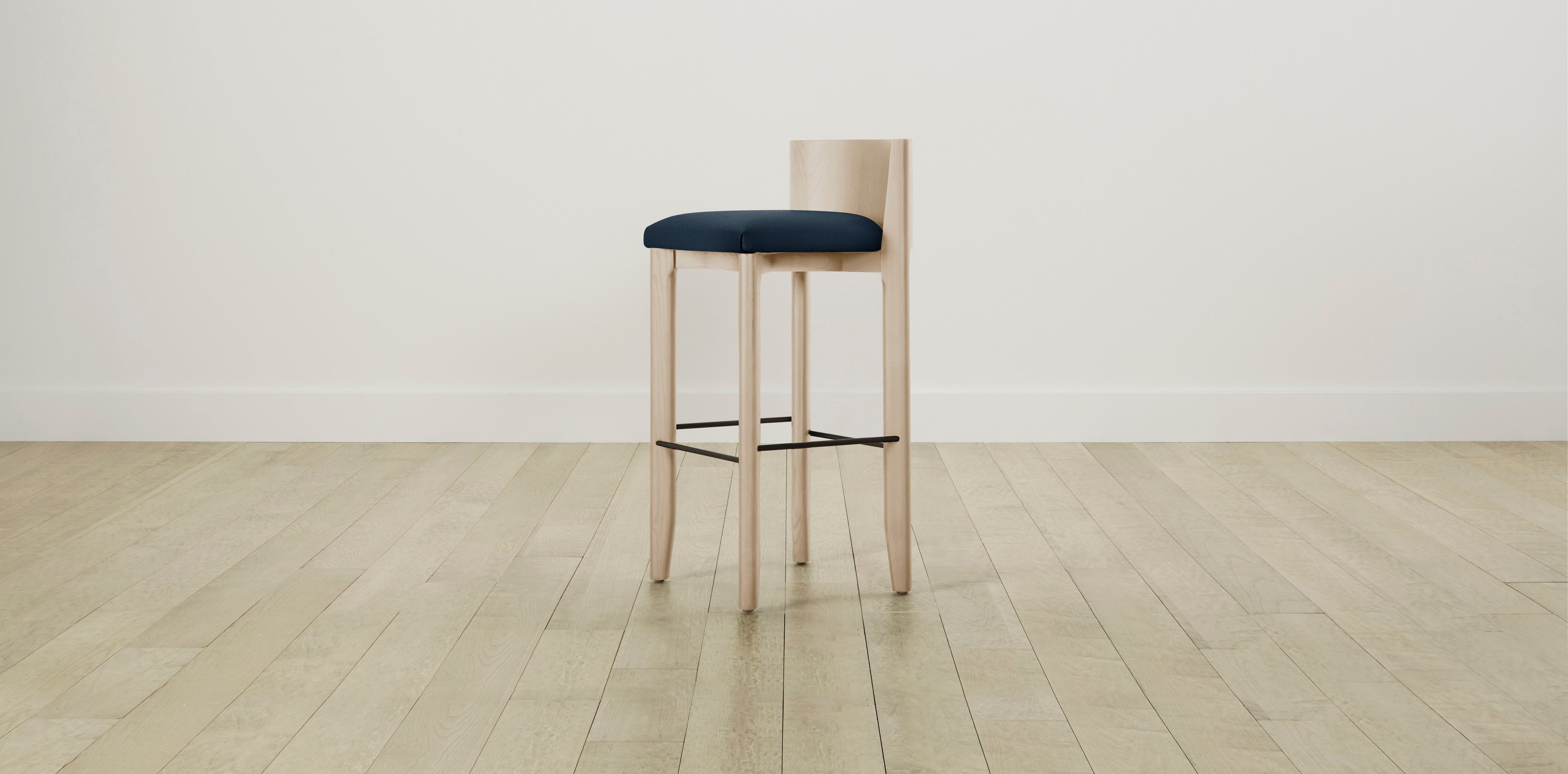 The Delancey with Brushed Brass - Performance Textured Linen Seaside Bar and Counter Stool