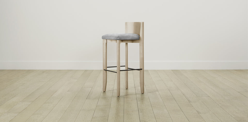 The Delancey with Brushed Nickel - Performance Textured Tweed Alpine Bar and Counter Stool
