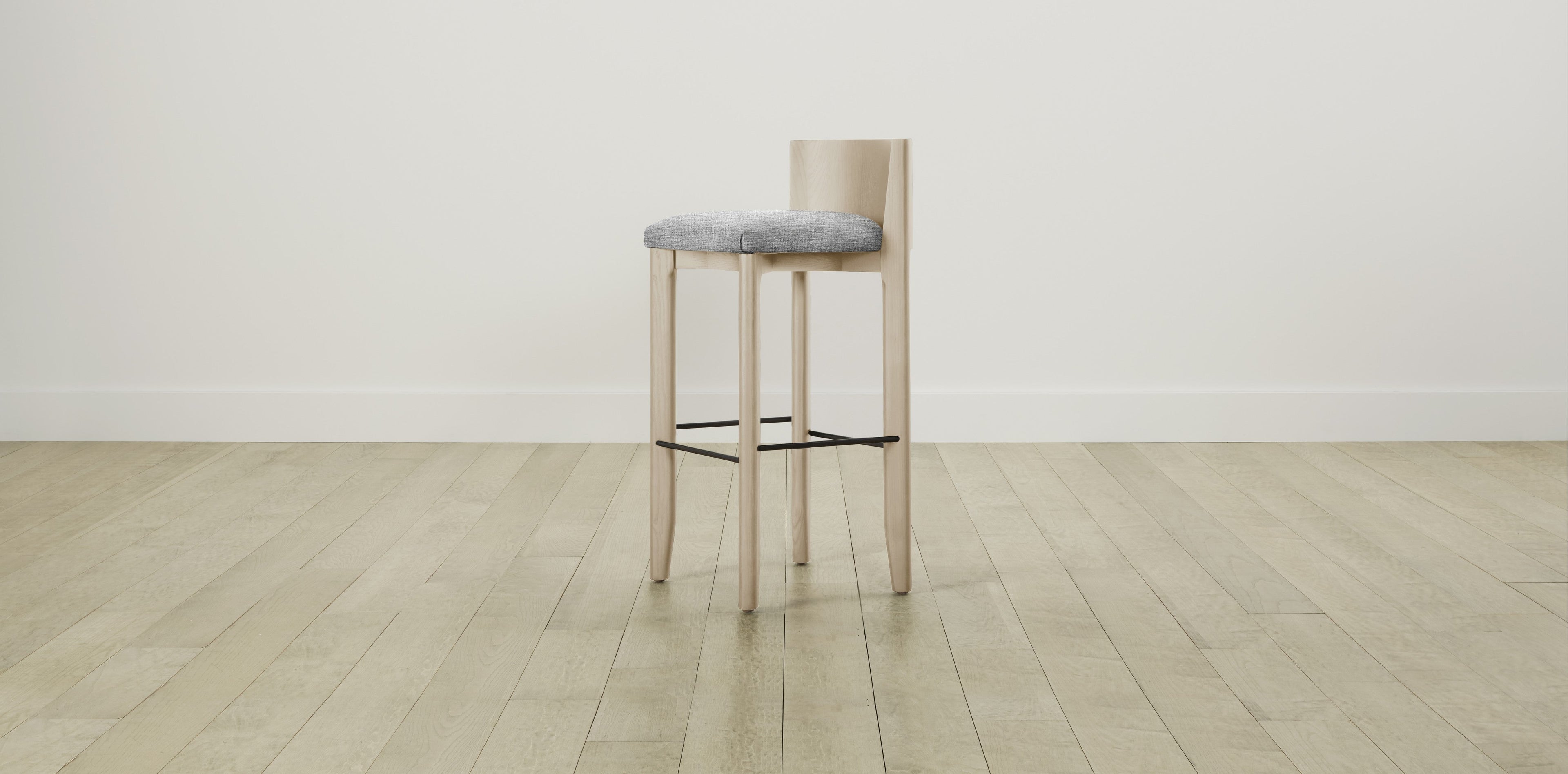 The Delancey with Brushed Brass - Performance Textured Tweed Alpine Bar and Counter Stool