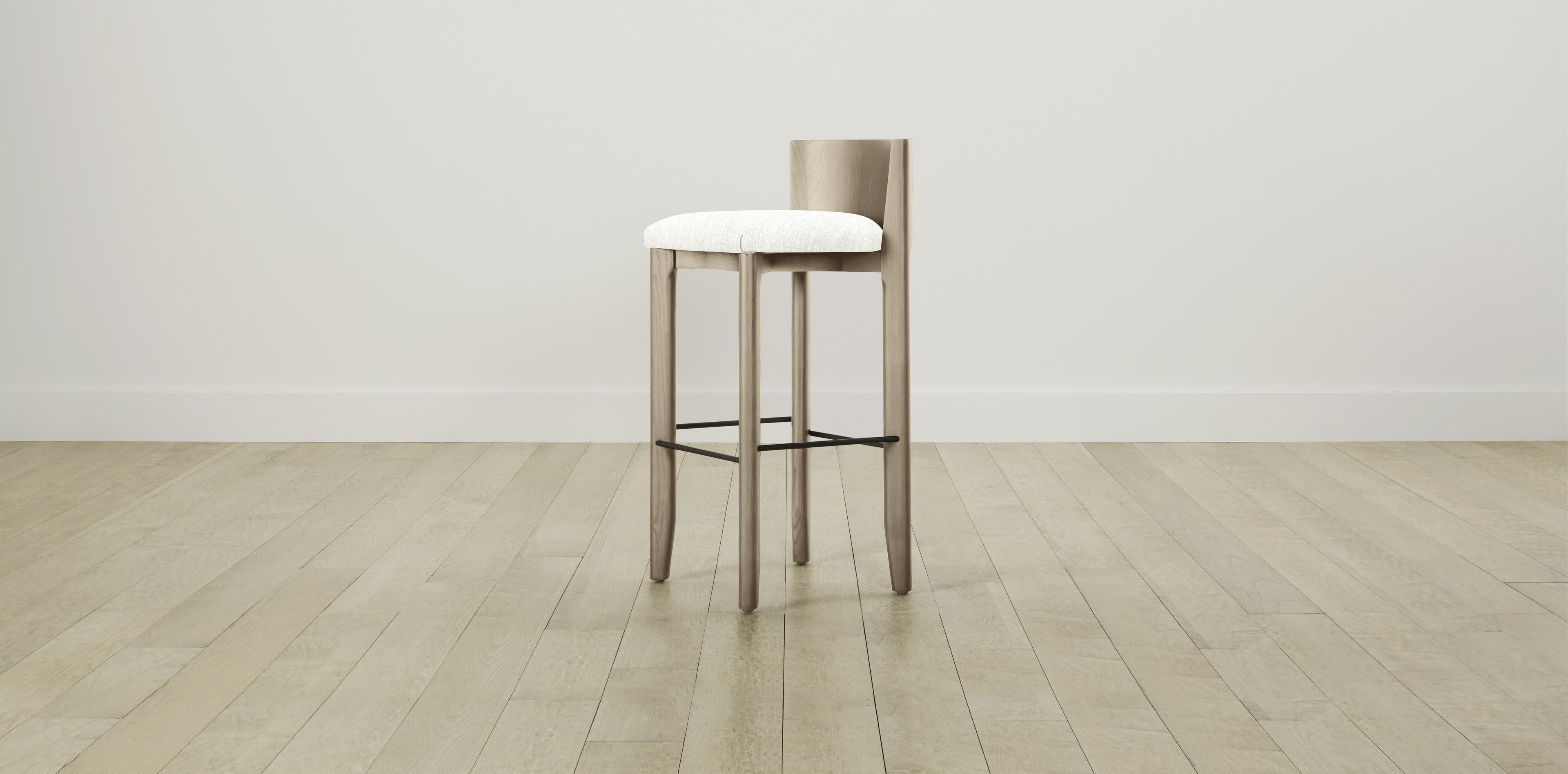 The Delancey with Brushed Brass - Performance Tweed Salt Bar and Counter Stool