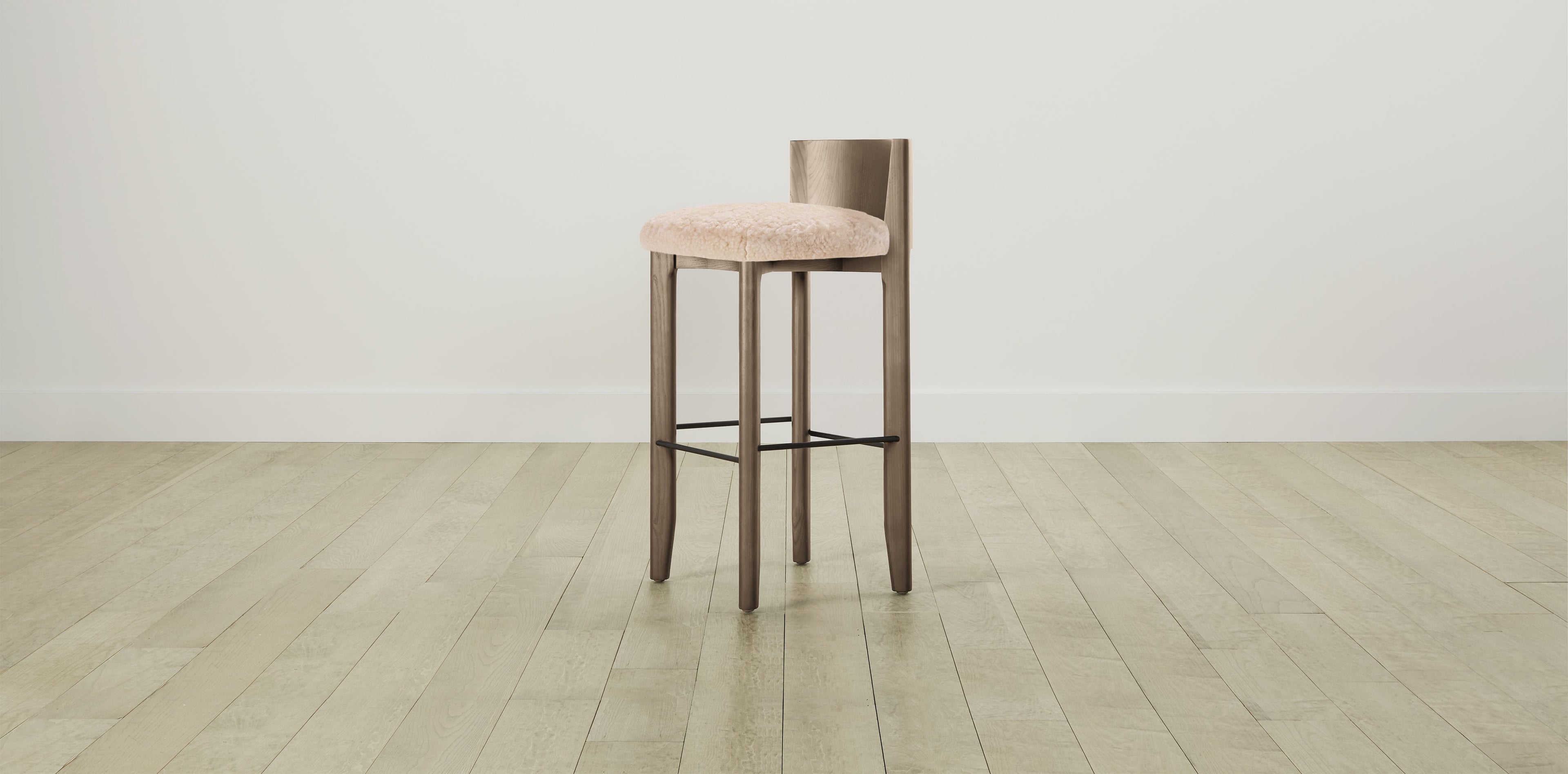 The Delancey with Brushed Brass - Shearling Shea Bar and Counter Stool