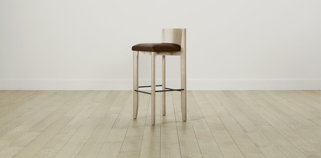 The Delancey with Brushed Nickel - Tuscan Leather Bourbon Bar and Counter Stool