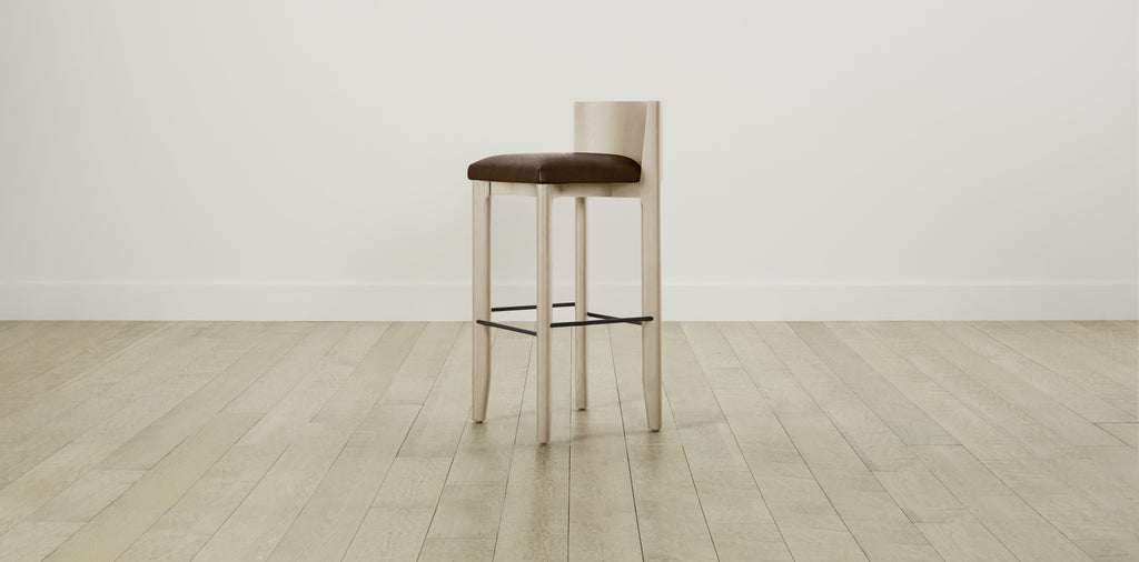The Delancey with Brushed Nickel - Tuscan Leather Bourbon Bar and Counter Stool