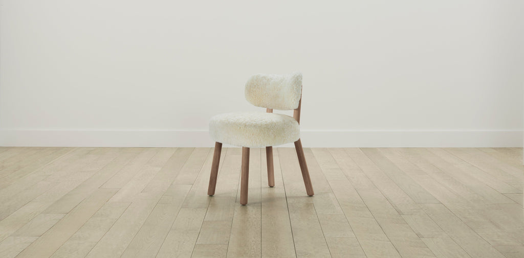 The Jane  - Shearling Ivory Dining Chair