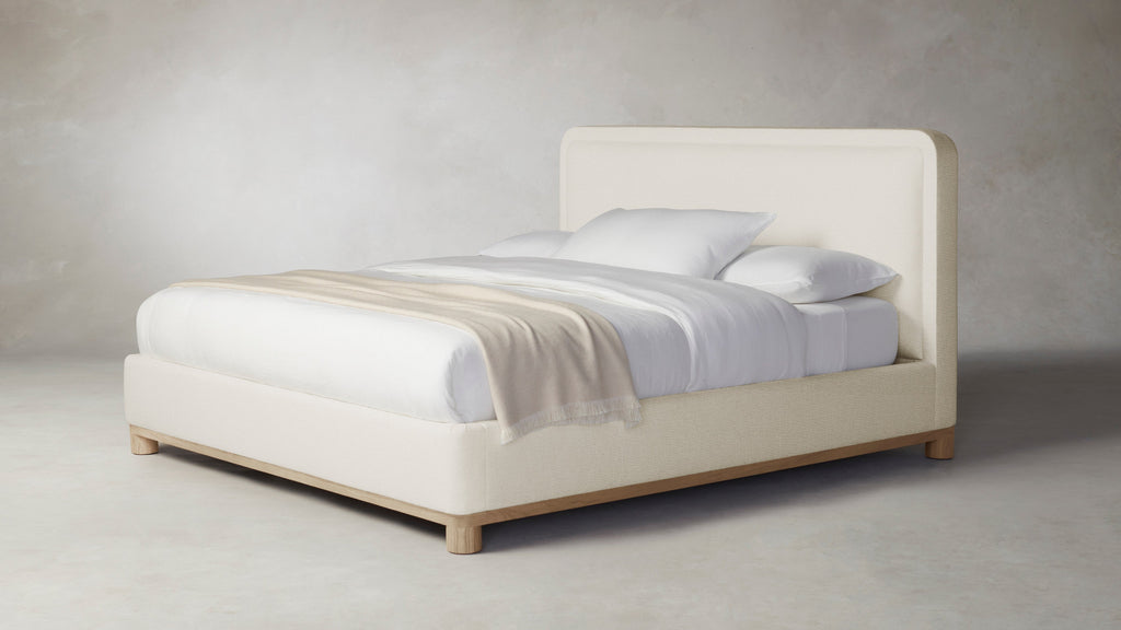 The Kent  - Performance Linen Creme Bed - 53" Headboard
