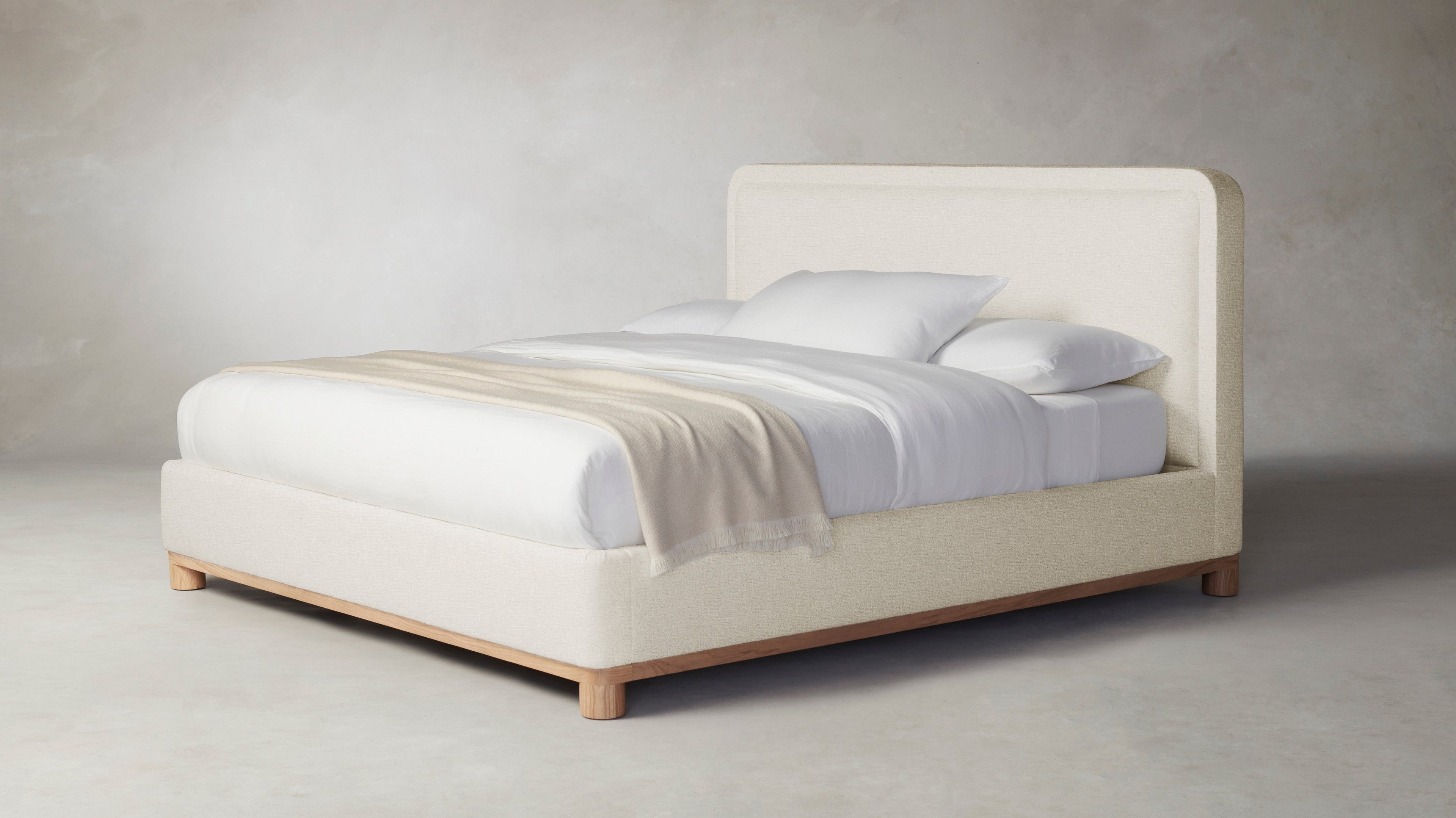 The Kent  - Performance Linen Creme Bed - 41" Headboard