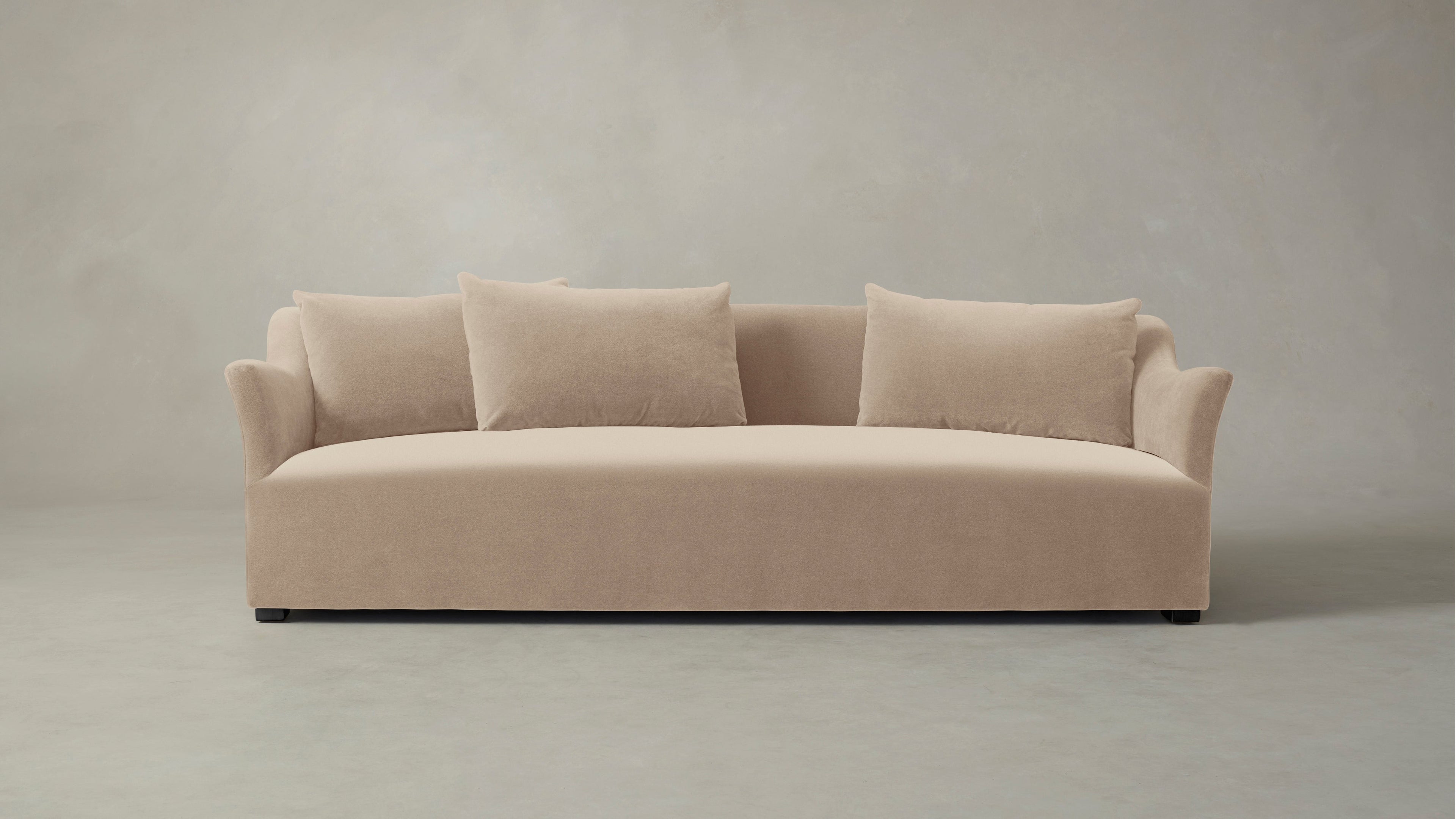 The Lenox  - Performance Velvet Taupe Sofa