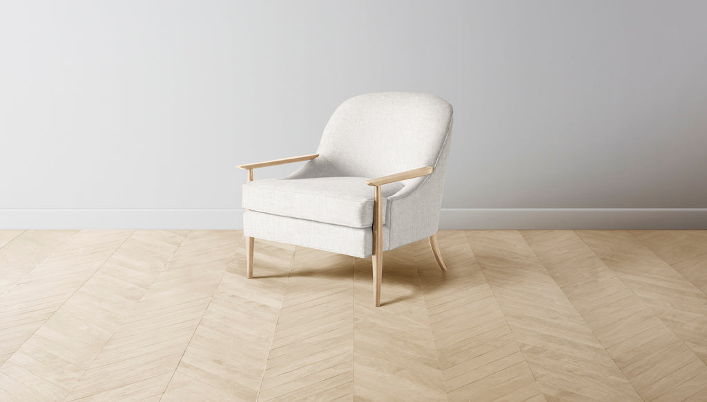 The Leroy  - Belgian Linen Egret Chair