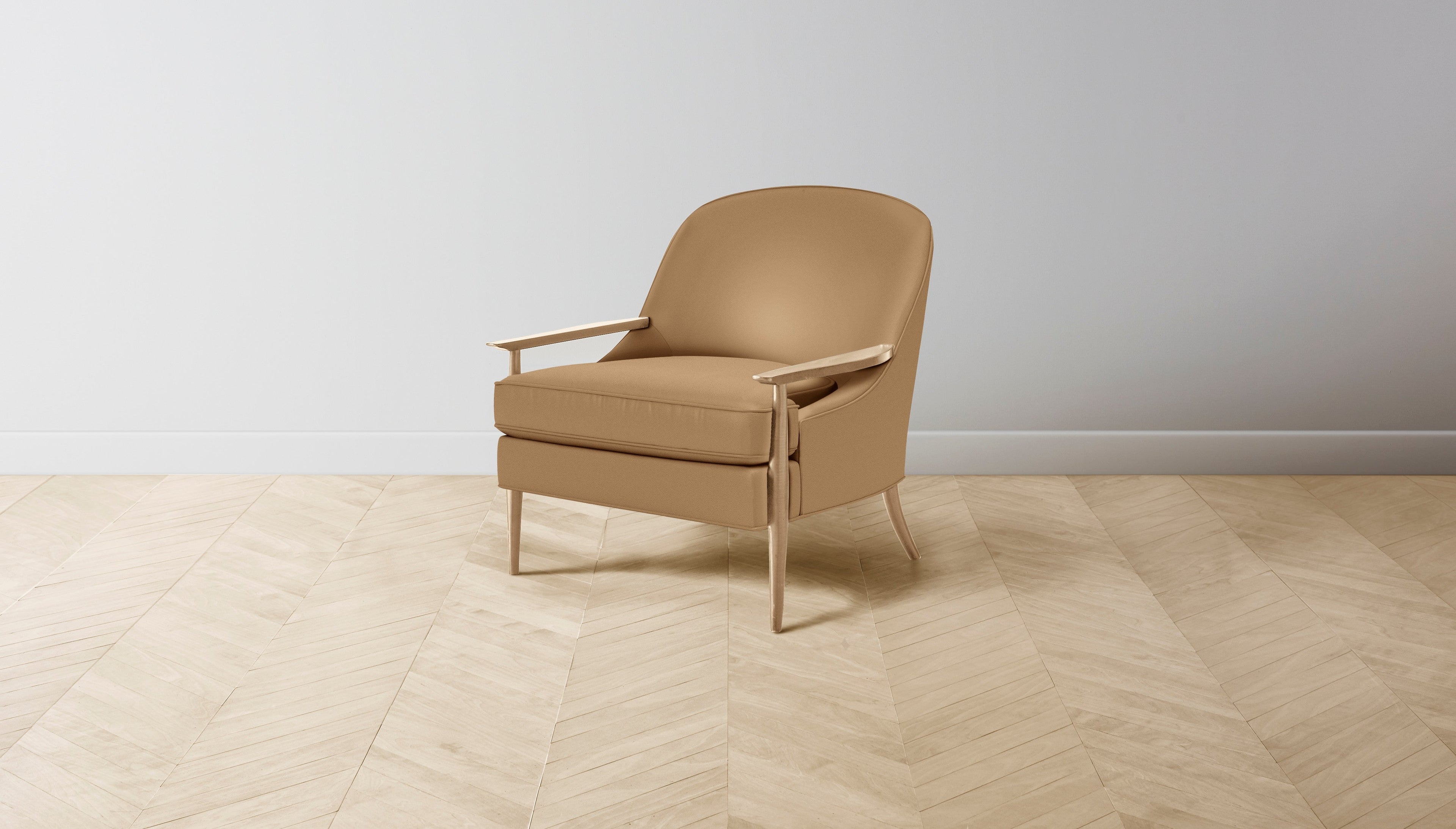 The Leroy  - Pebbled Leather Latte Chair