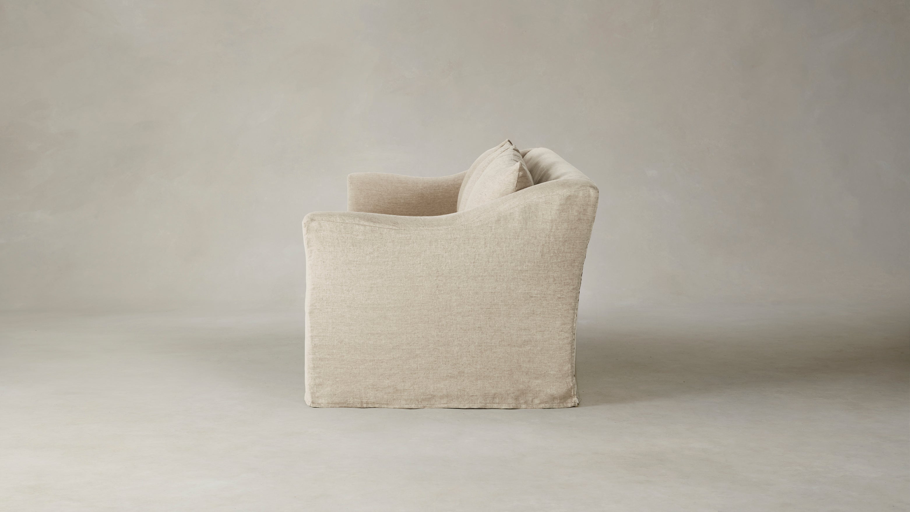 The Leonard  - Performance Stonewashed Linen Clamshell Sofa