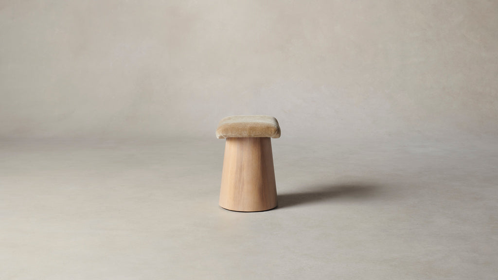 The Weston  - Mohair Almond Accent Stool