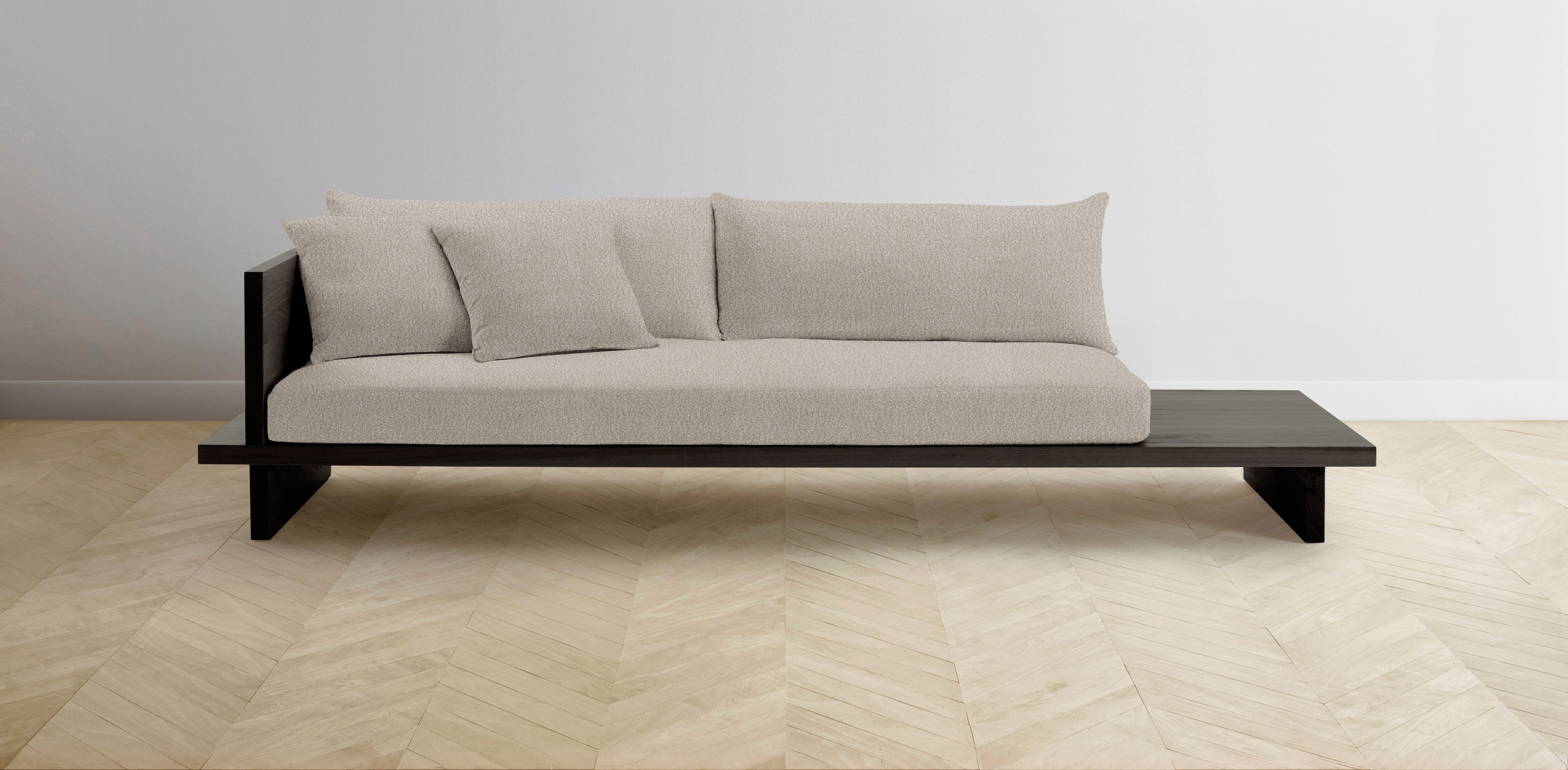 The Muir Arm on Left - Italian Bouclé Fossil Sofa