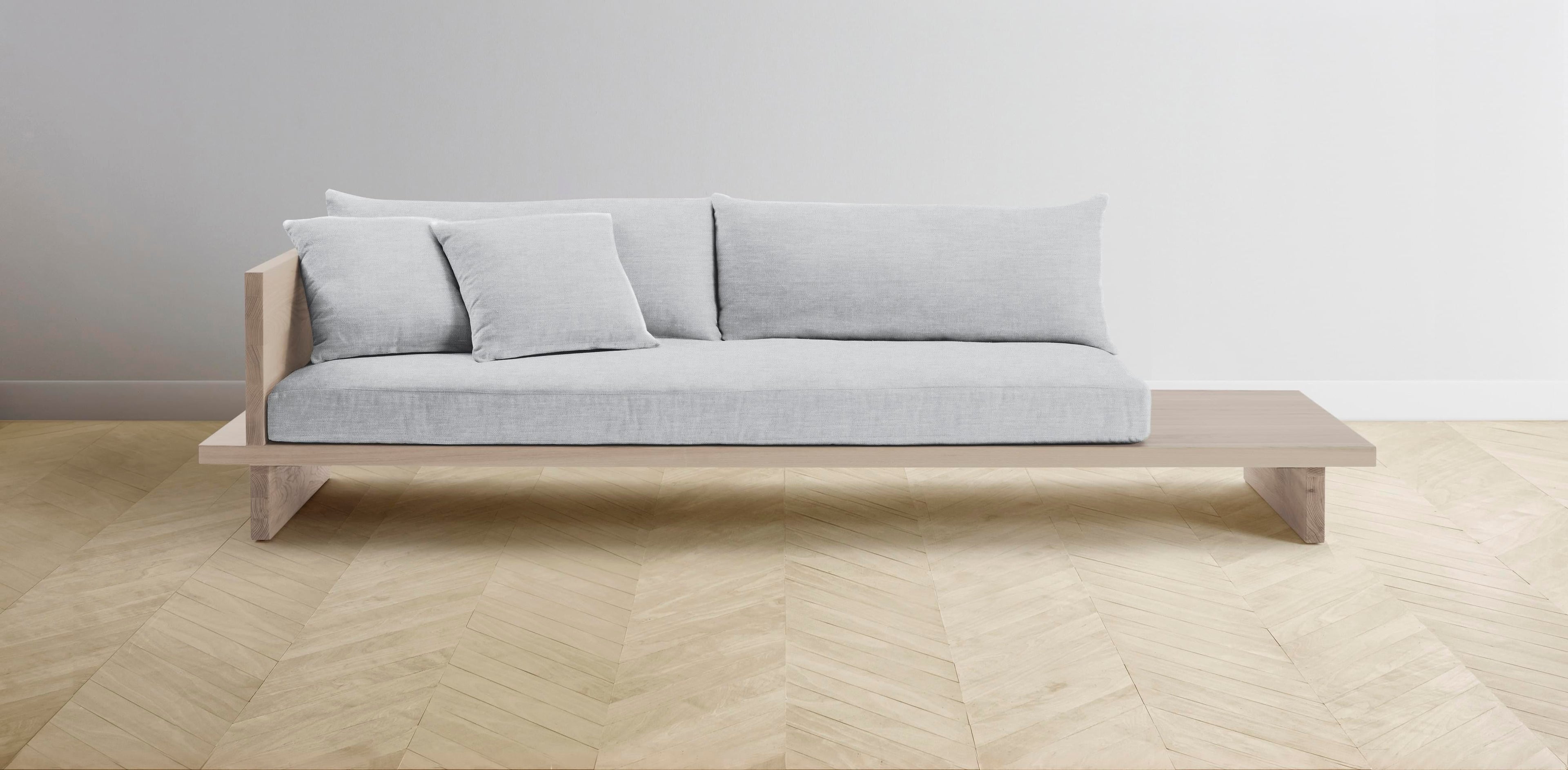 The Muir Arm on Left - Performance Chenille Nickel Sofa