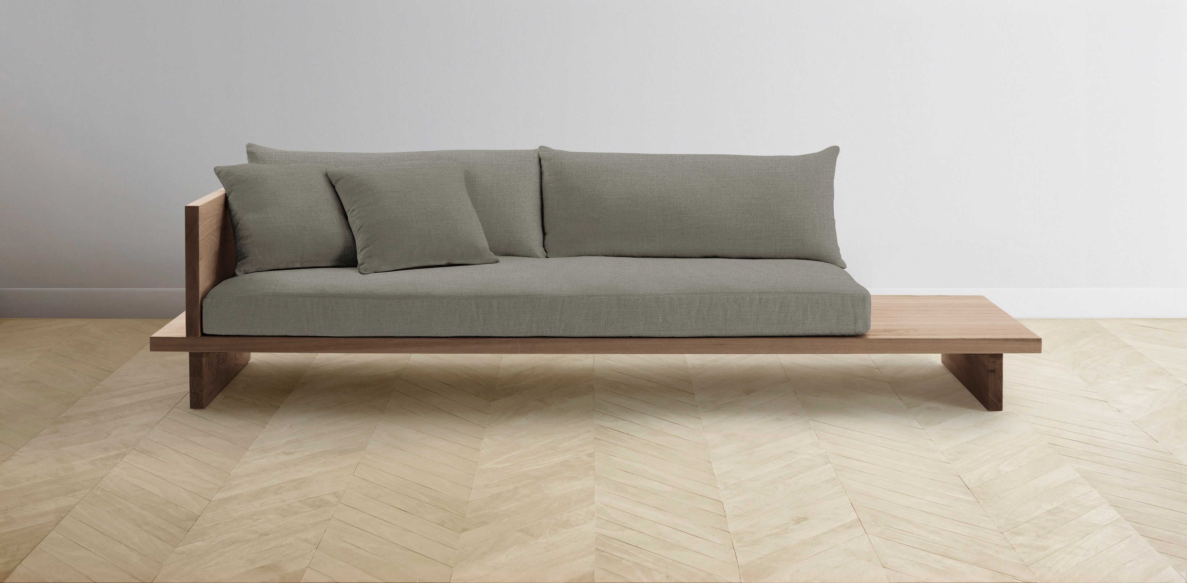 The Muir Arm on Left - Performance Linen Putty Sofa
