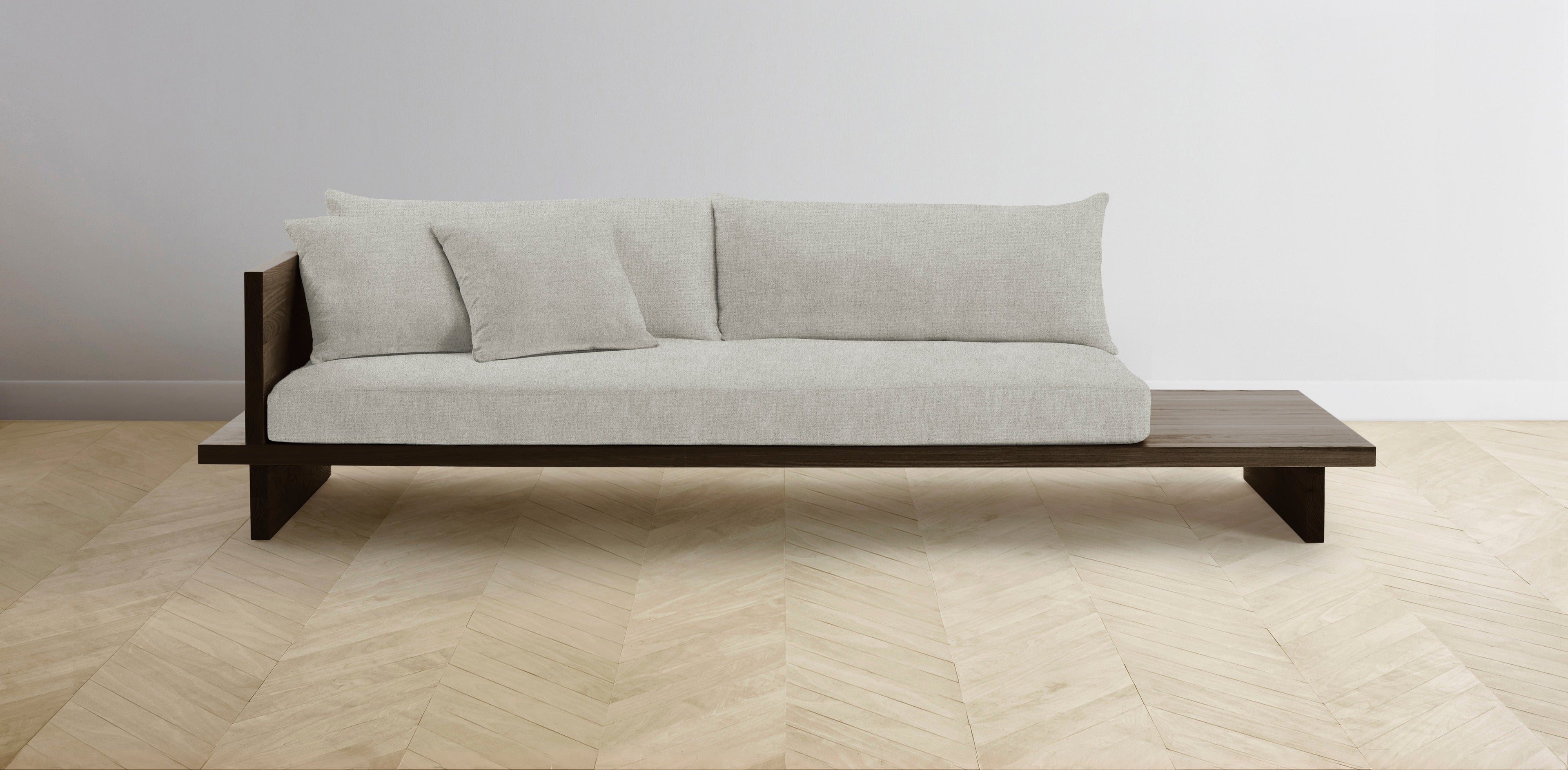 The Muir Arm on Left - Performance Melange Weave Flint Sofa