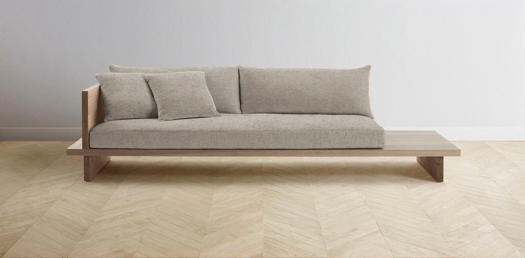 The Muir Arm on Left - Performance Tweed Oatmeal Sofa