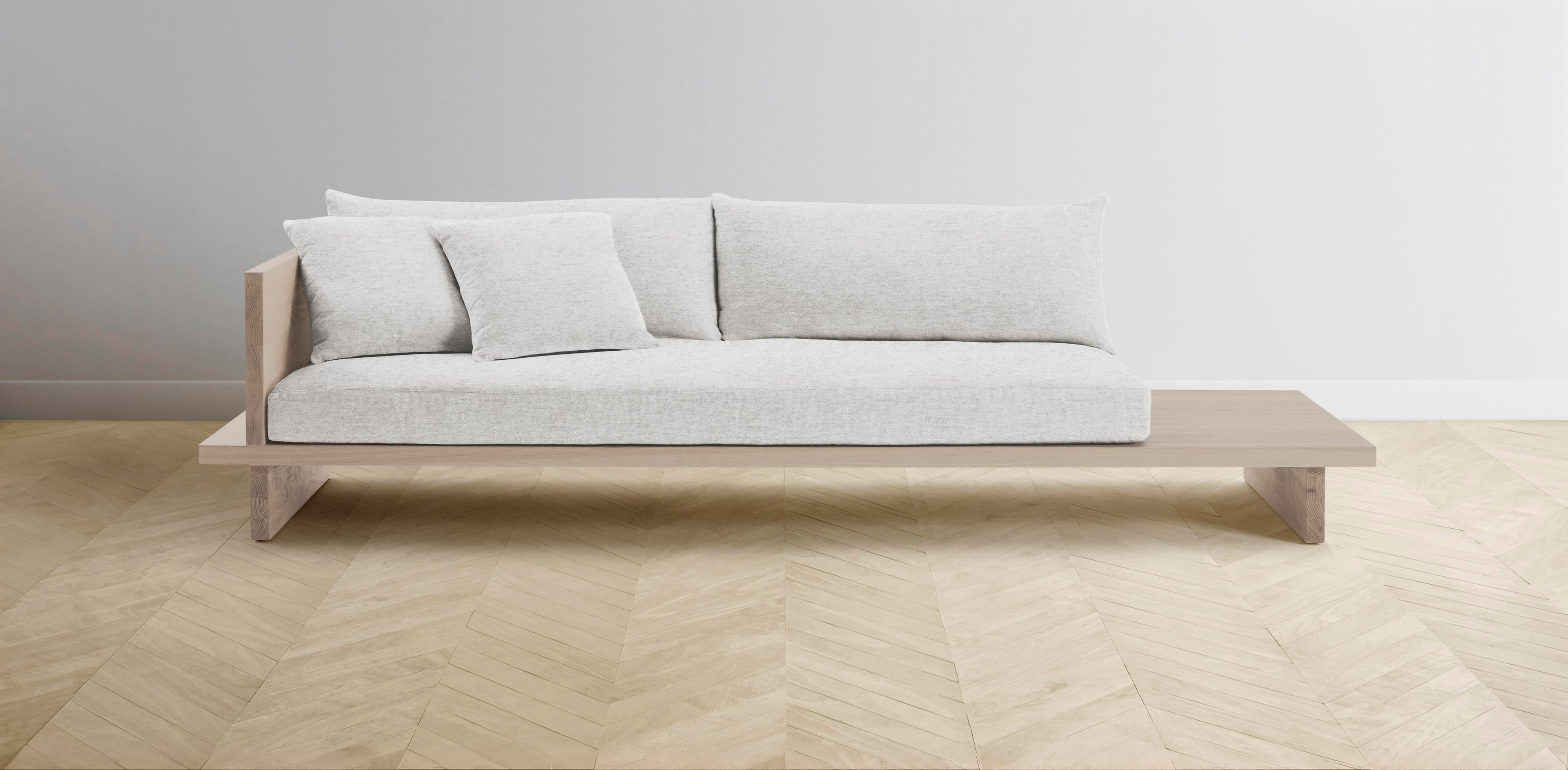 The Muir Arm on Left - Performance Tweed Salt Sofa