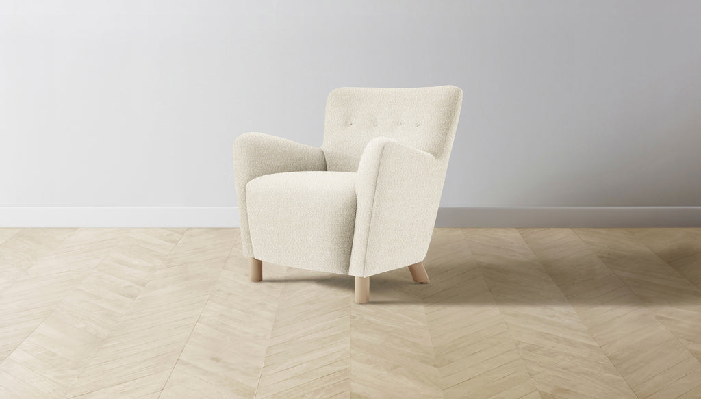 The Perry  - Italian Bouclé White Chair