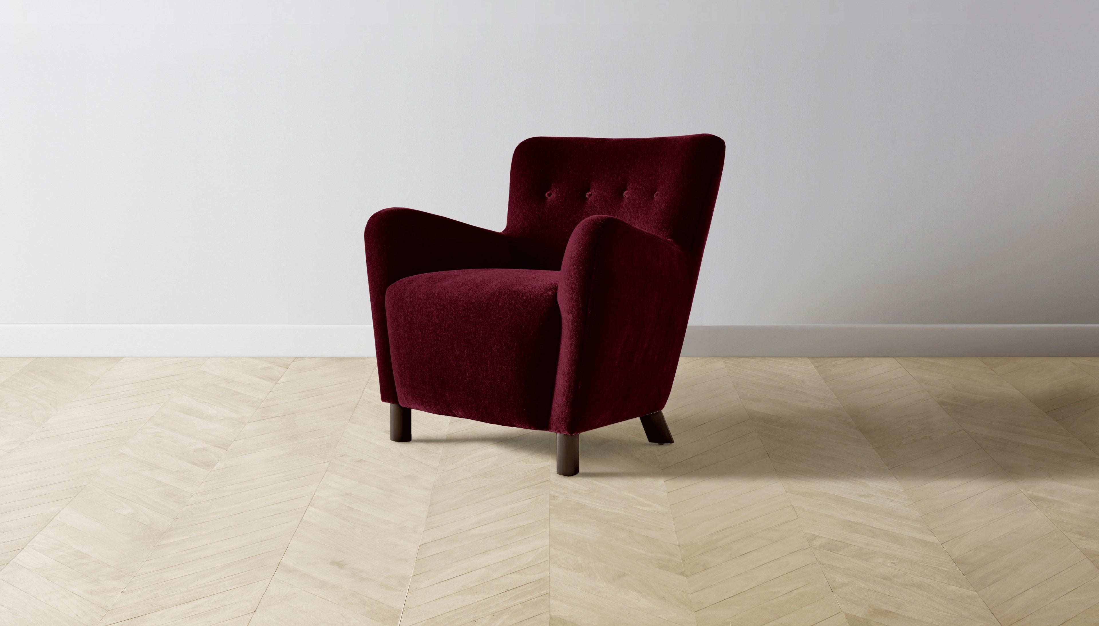 The Perry  - Mohair Crimson Chair