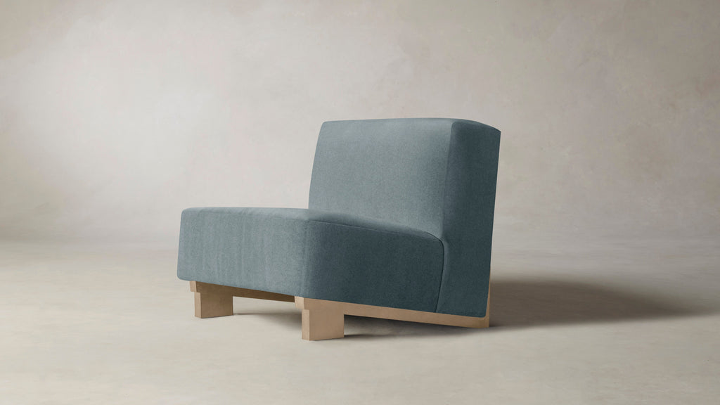 The Remsen  - Mohair Slate Blue Chair