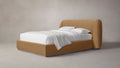 The Smith  - Pebbled Leather Latte Bed - 42" Headboard