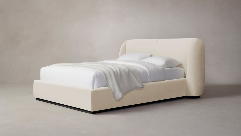 The Smith  - Performance Linen Creme Bed - 42" Headboard