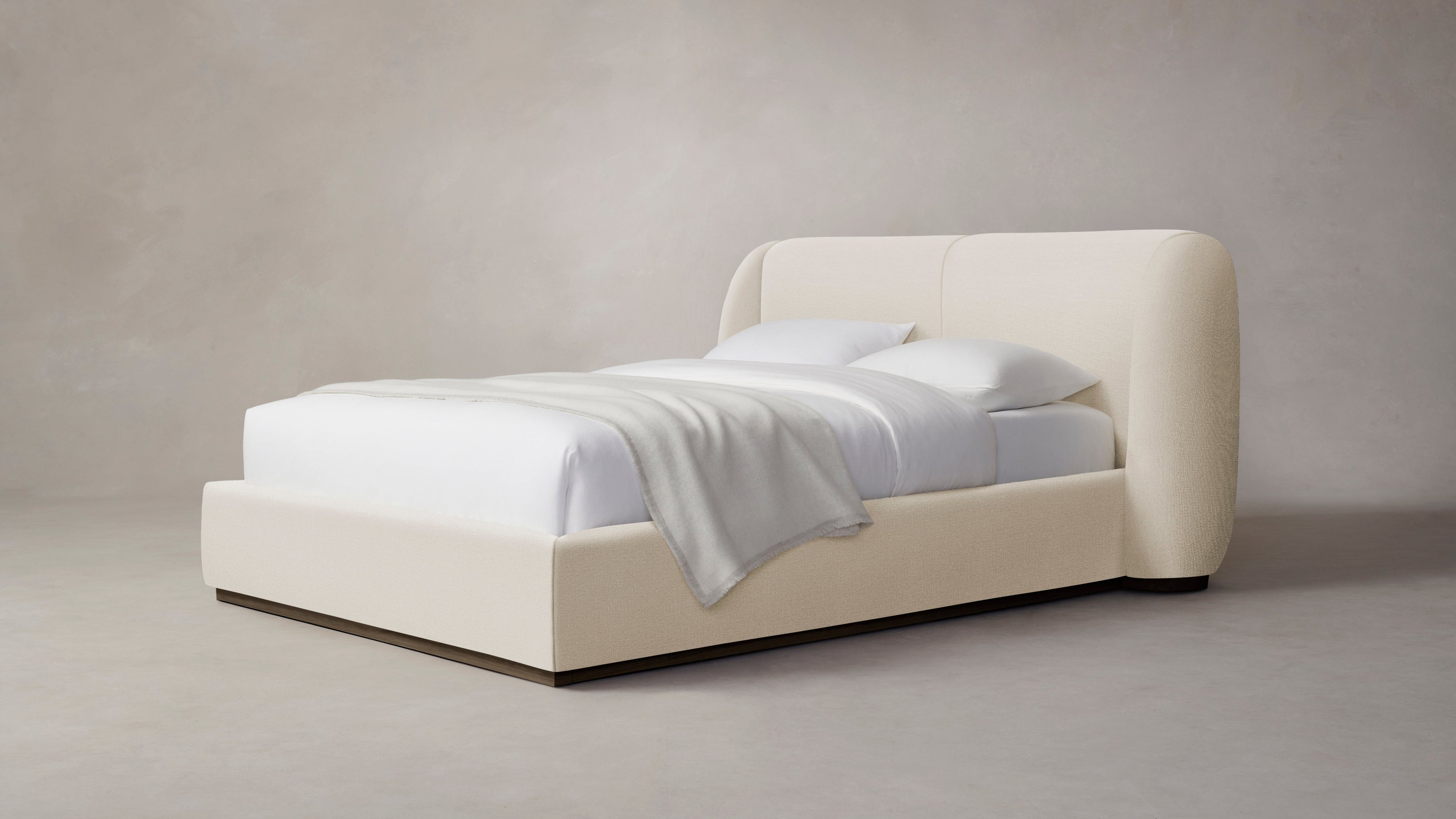 The Smith  - Performance Linen Creme Bed - 42" Headboard