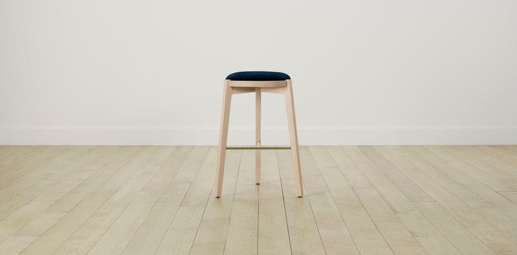 The Stanton with Brushed Brass - Mohair Admiral Bar and Counter Stool