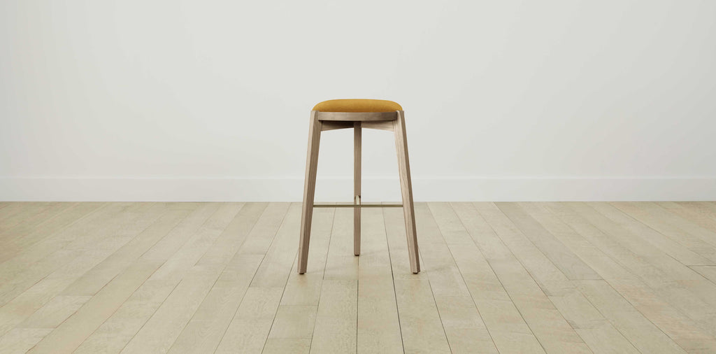 The Stanton with Brushed Brass - Mohair Amber Bar and Counter Stool