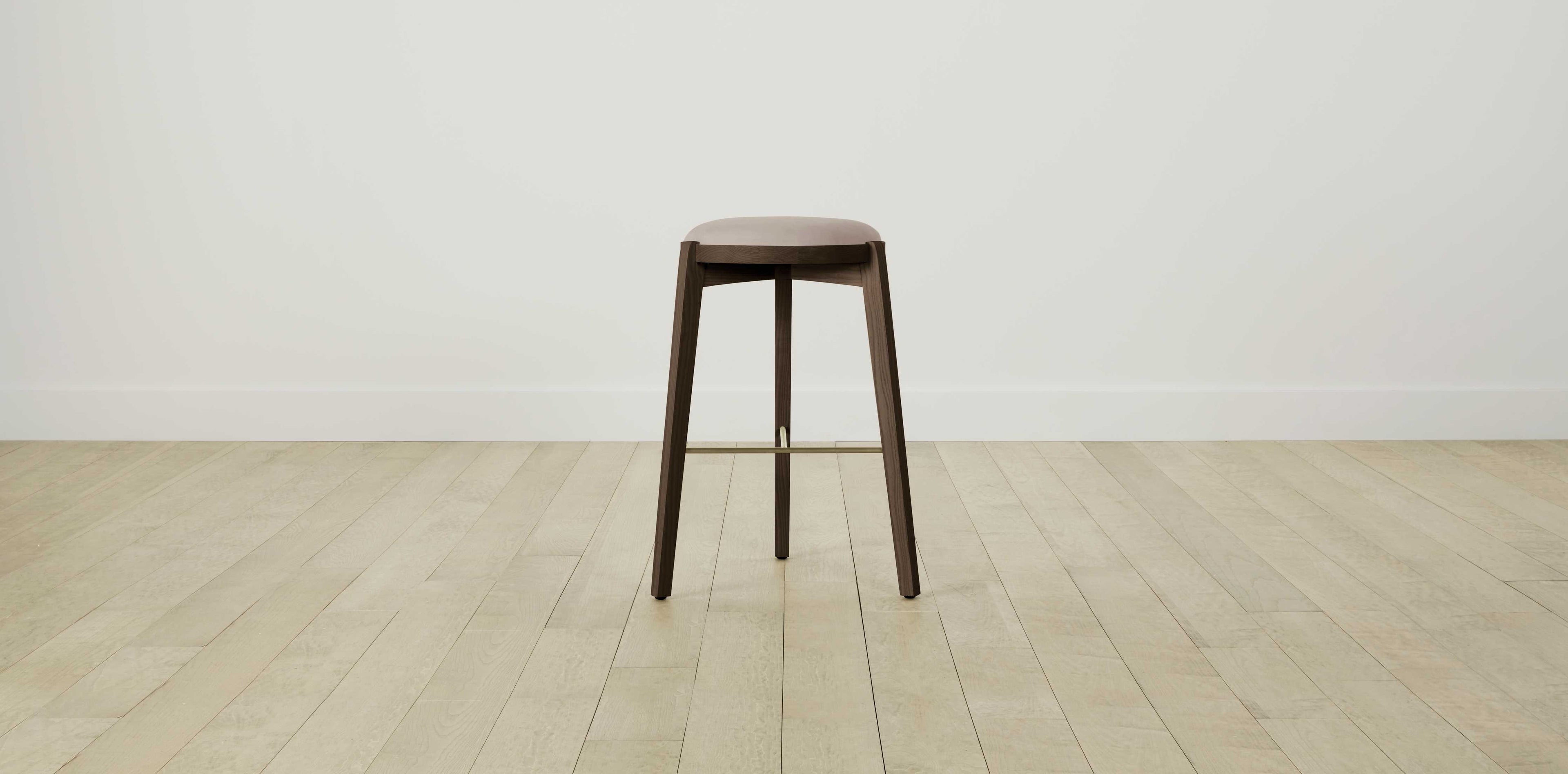 The Stanton with Brushed Brass - Nubuck Leather Fawn Bar and Counter Stool