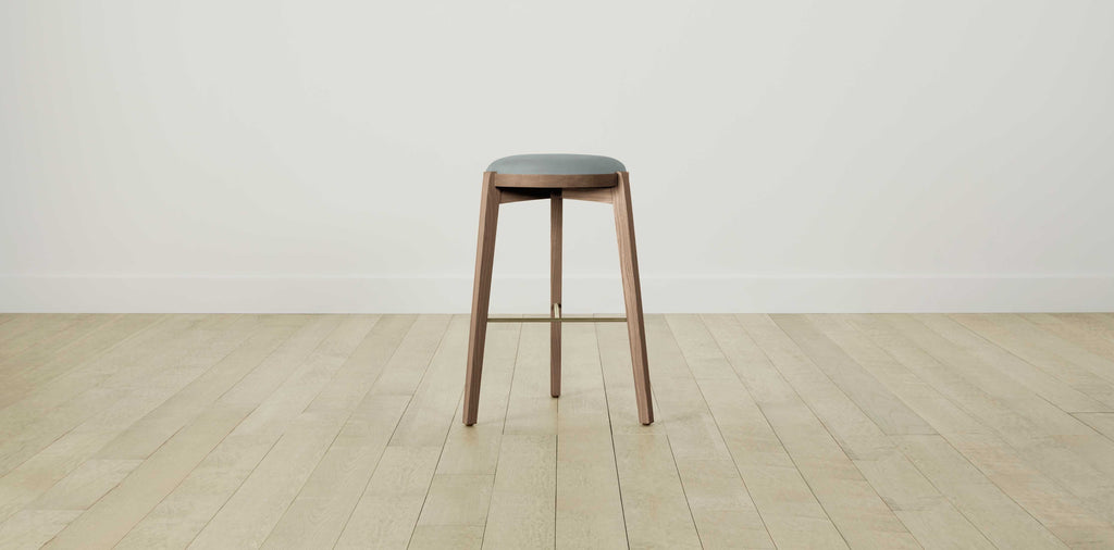 The Stanton with Brushed Brass - Nubuck Leather Tide Bar and Counter Stool