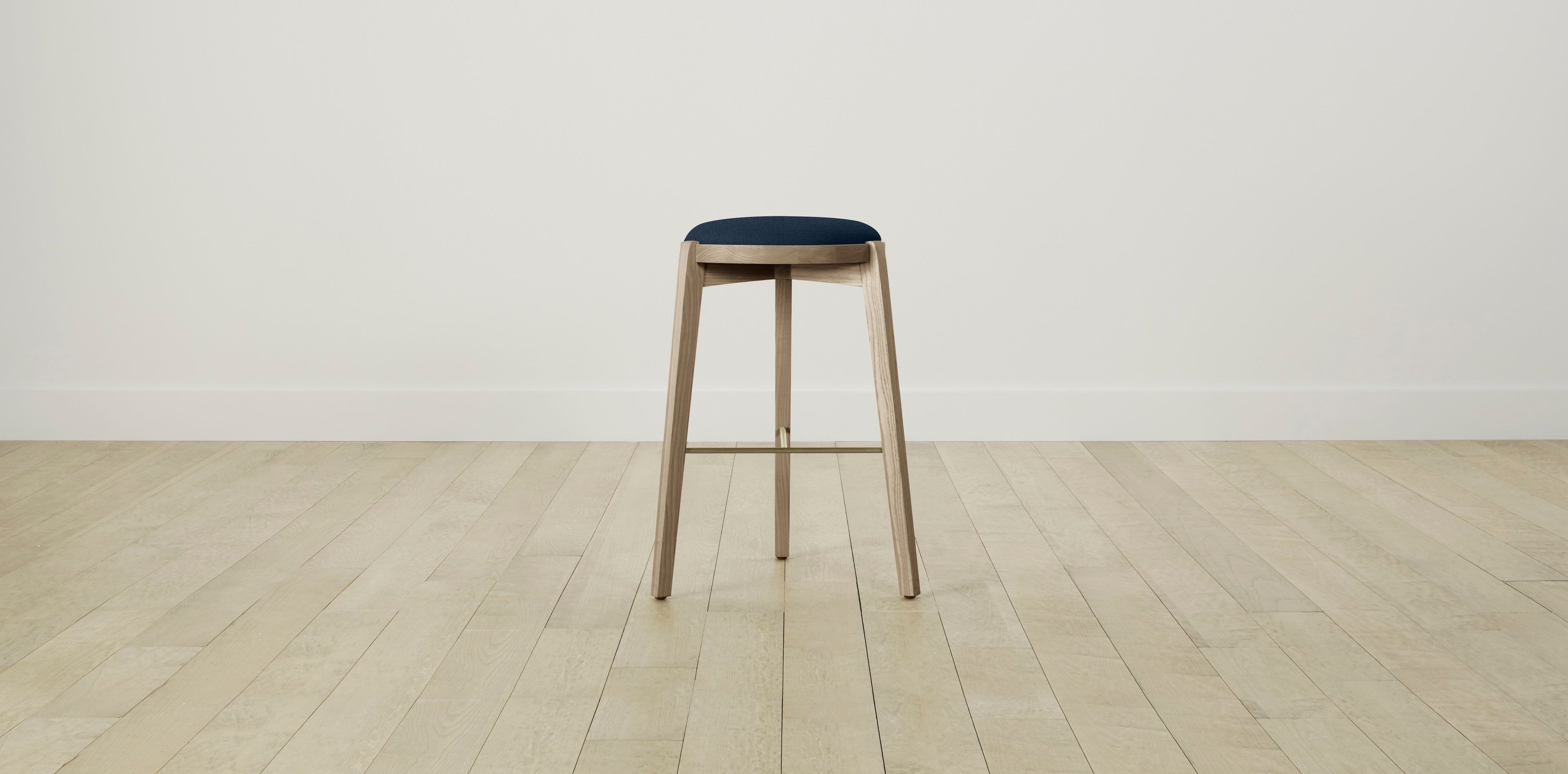 The Stanton with Brushed Brass - Performance Textured Linen Seaside Bar and Counter Stool