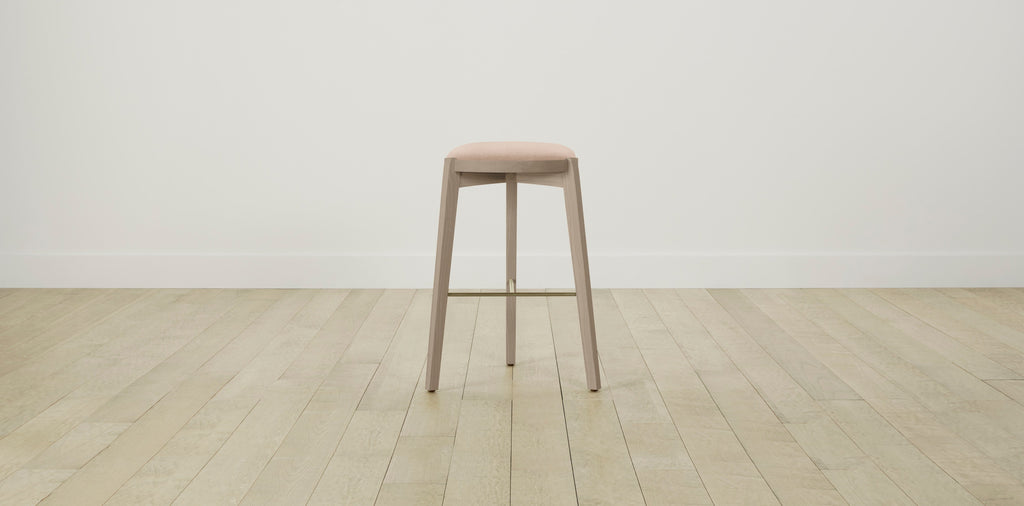 The Stanton with Brushed Nickel - Performance Velvet Dusty Rose Bar and Counter Stool