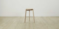 The Stanton with Brushed Brass - Tuscan Leather Bisque Bar and Counter Stool