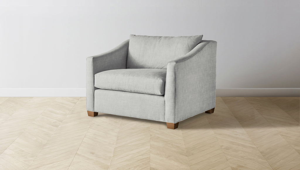 The Sullivan  - Performance Textured Tweed Dove Chair and a Half