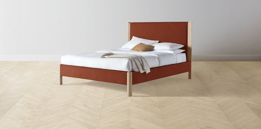 The Thompson  - Mohair Spice Bed - 48" Headboard - Upholstered on reverse