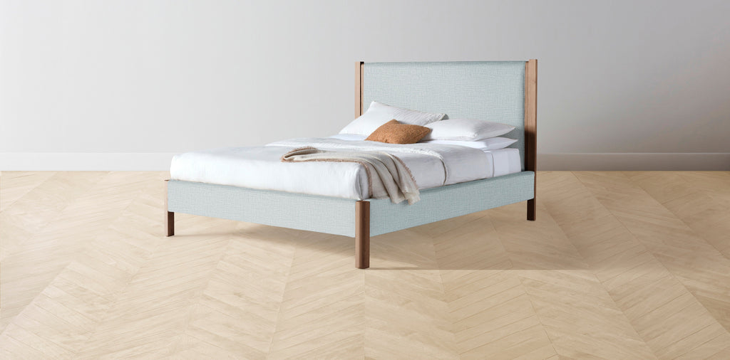 The Thompson  - Performance Woven Chenille Rain Bed - 48" Headboard - Muslin on reverse