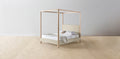 The Thompson  - Belgian Linen Alder Canopy Bed - 48" Headboard - Upholstered on reverse