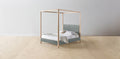 The Thompson  - Nubuck Leather Tide Canopy Bed - 48" Headboard - Muslin on reverse