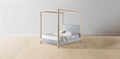 The Thompson  - Performance Velvet Sky Canopy Bed - 48" Headboard - Muslin on reverse