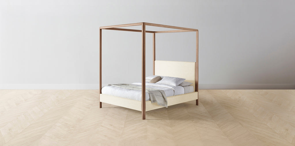 The Thompson  - Performance Woven Chenille Desert Canopy Bed - 48" Headboard - Upholstered on reverse
