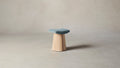 The Weston  - Mohair Slate Blue Stool