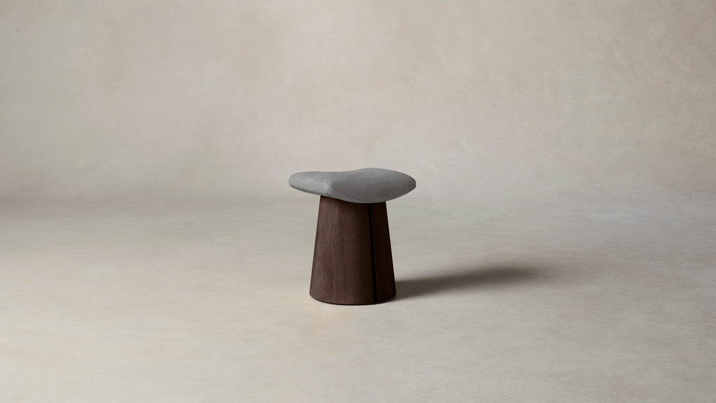 The Weston  - Nubuck Leather Asphalt Stool